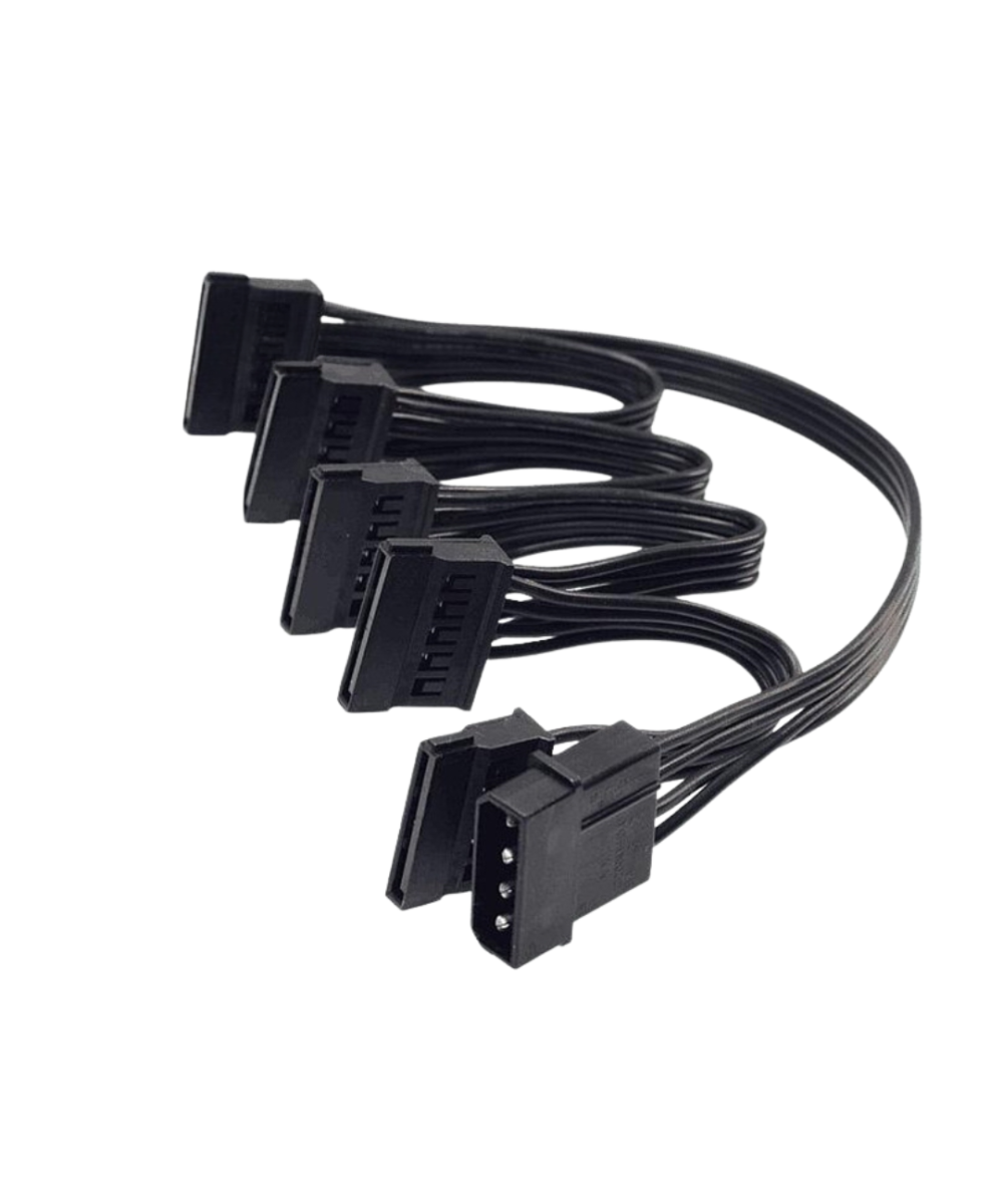 Cable divisor de alimentacion para disco duro Molex de 4 pines IDE a 4 SATA