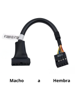 cable adaptador de tarjeta madre USB 3.0 a USB 2.0, 19 pines USB3.0 macho a 9 pines USB2.0 Hembra