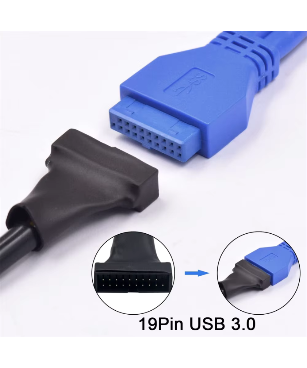cable adaptador de tarjeta madre USB 3.0 a USB 2.0, 19 pines USB3.0 macho a 9 pines USB2.0 Hembra