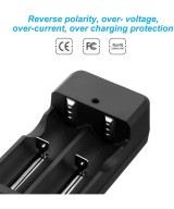 Cargador doble de baterías de litio 18650/16340/26650/14500 3.7V 800mAh