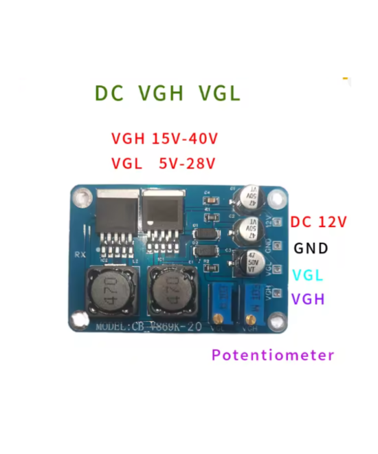 Modulo regulador VGL/VGH para reparacion de LCD v869k
