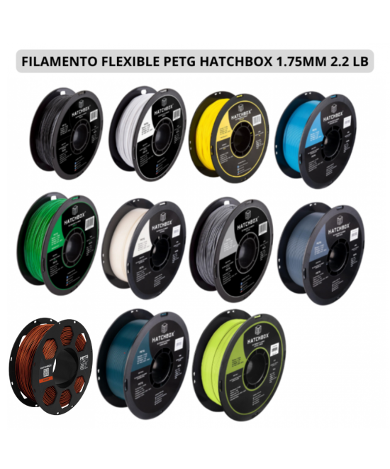 Filamento Flexible PETG Hatchbox 1.75mm 2.2 Lb