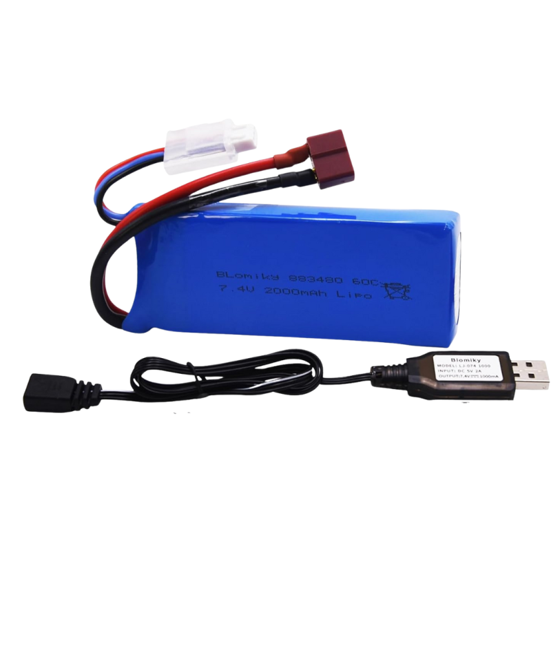Bateria Lipo 7.4v 2000 mAh Blomiky 883480 con Cargador