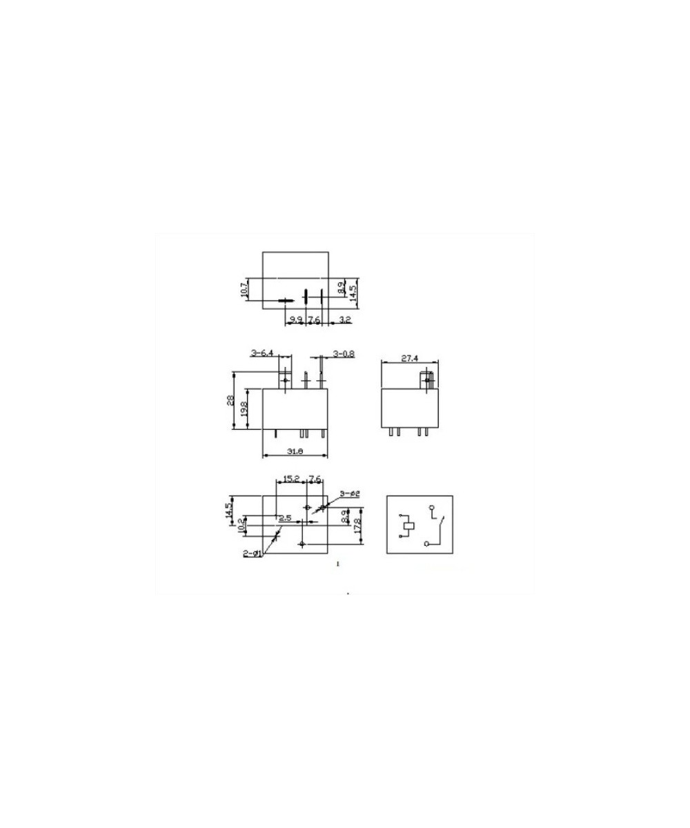 Rele de potencia para PCB SLI-12VDC-SL-A NO 30A 4 pines