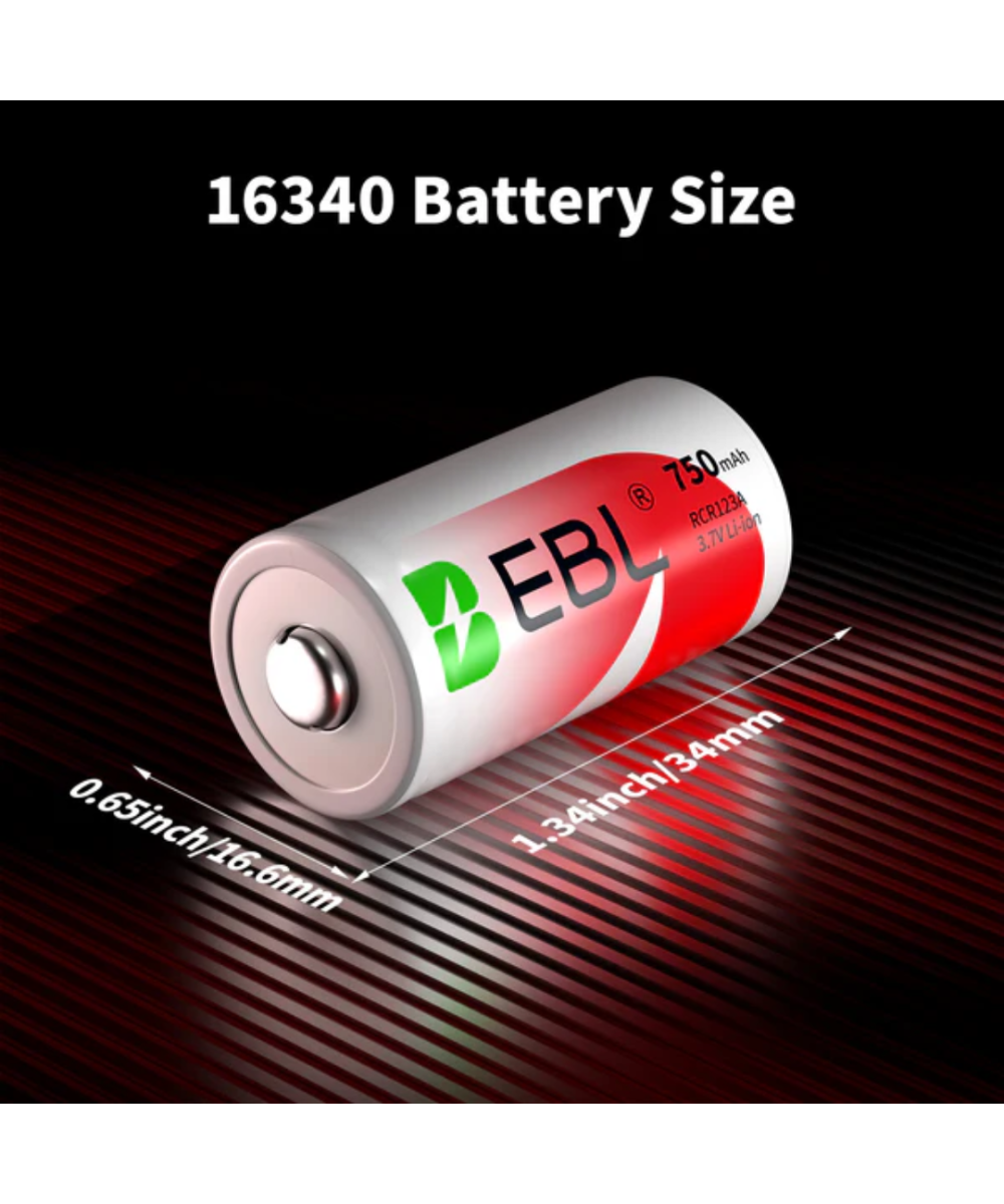 Bateria recargable CR123 EBL 750mah 3.7v (1UNIDAD)