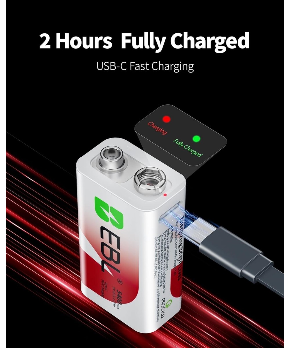 Bateria Recargable 9V USB EBL 5400mWh