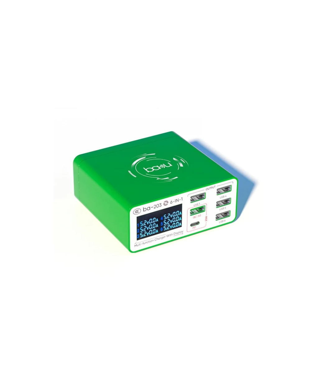 Cargador multipuertos 6 en 1 BA-203 20W BAKU