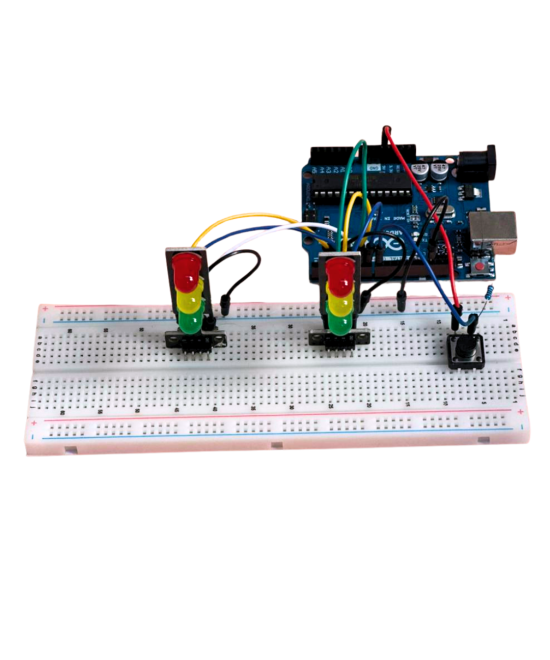 Semaforo Peatonal con Boton de Cruce