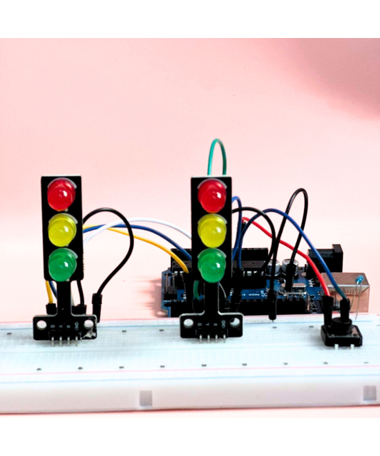 Semaforo Peatonal con Boton de Cruce