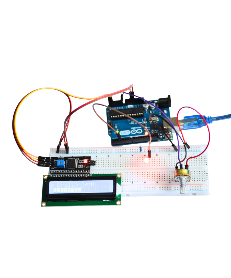 Proyecto Control de Brillo LED con Arduino y LCD I2C