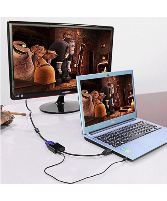 Convertidor de video de HDMI a VGA mas audio