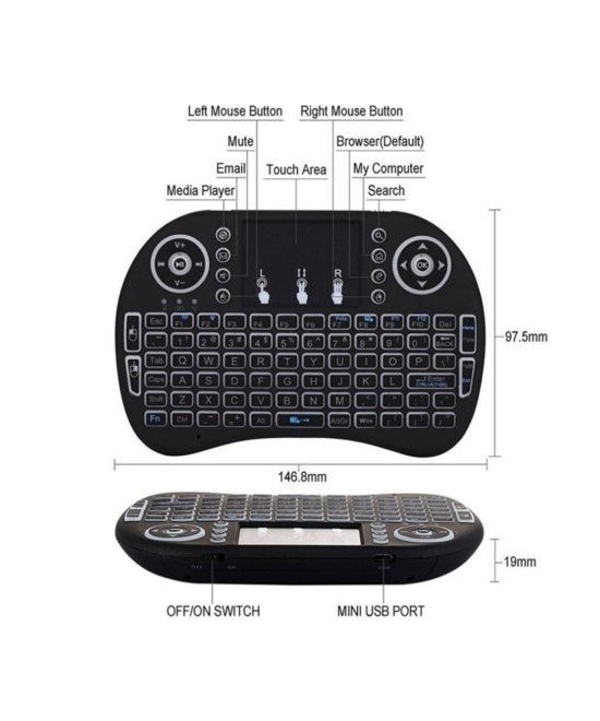 Teclado wifi para Smart Tv /Tv box /Raspberry