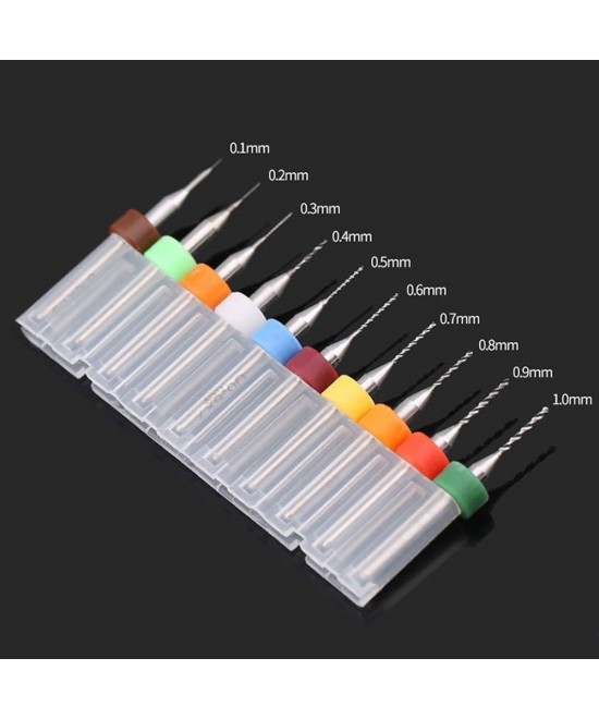 Kit mini brocas CNC para PCB de 0.3mm a 1.2mm