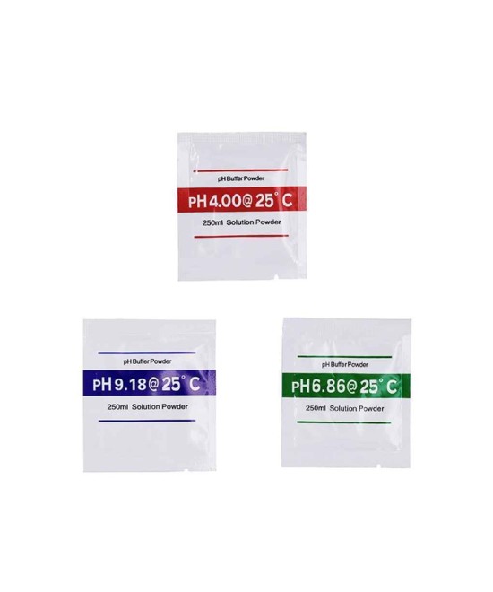 Polvo medidor PH 4.0, 6.86, 9.18  (3 bolsitas)