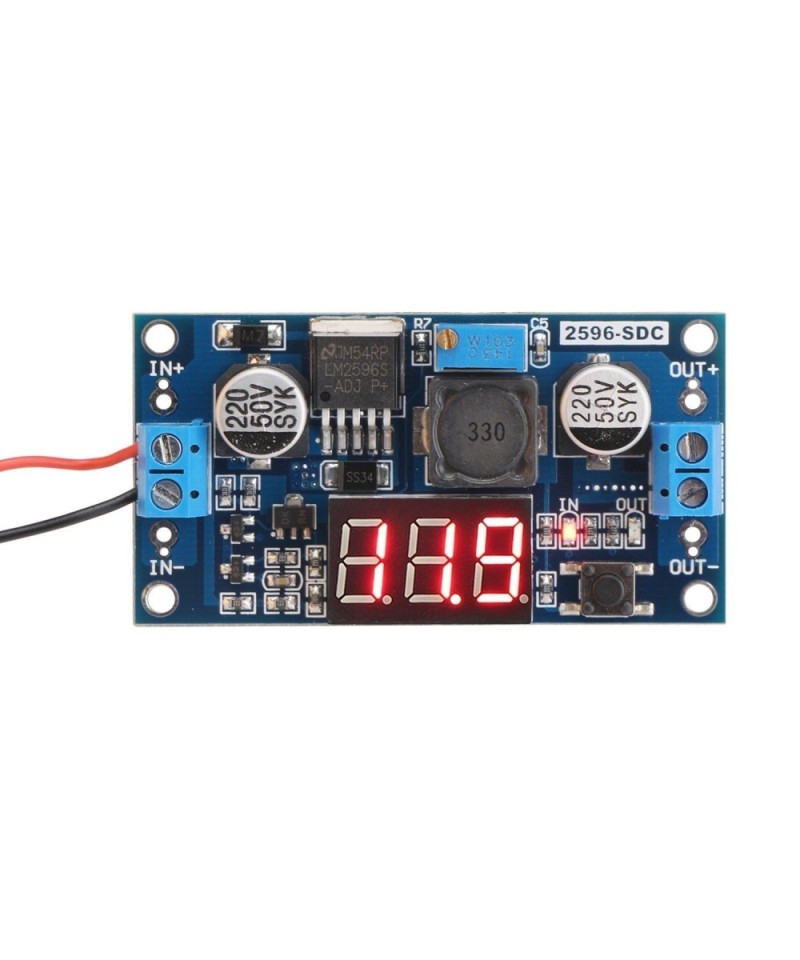 Convertidor descendente DC-DC LM2596 con pantalla