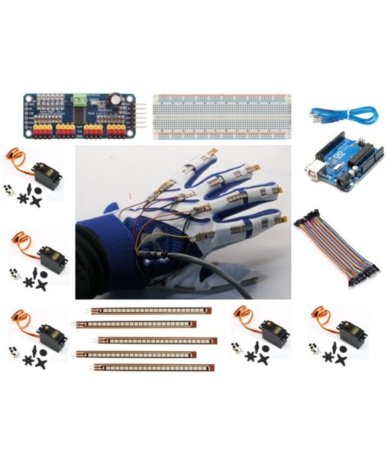 KIT mano robotica con sensores Flex
