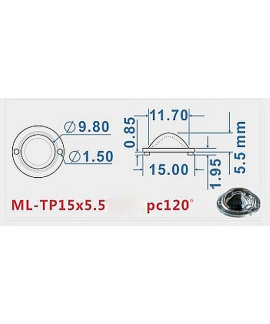Lente para LED 120 grados