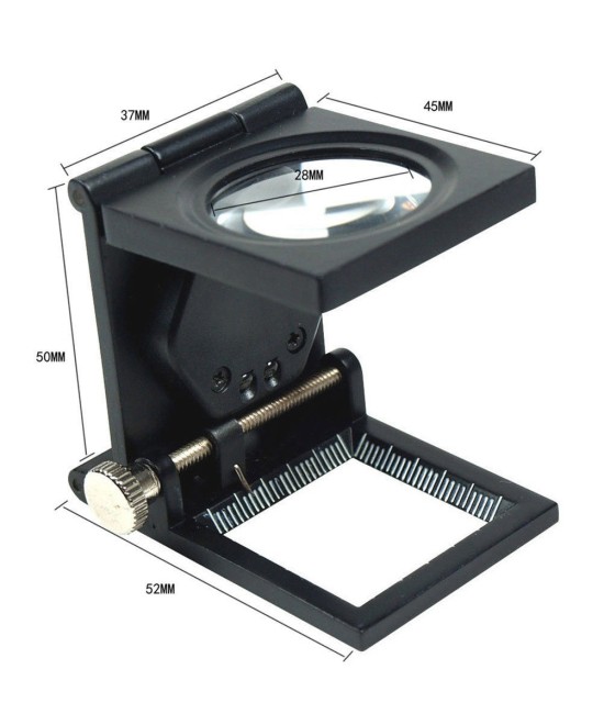 Lupa pequeña con base de metal
