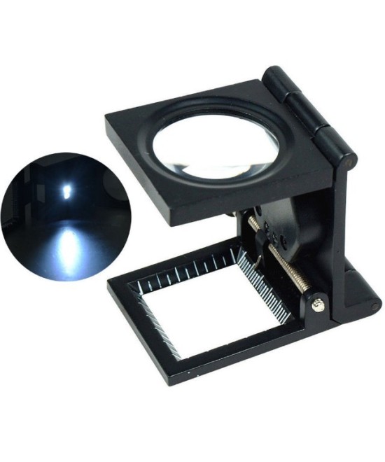 Lupa pequeña con base de metal