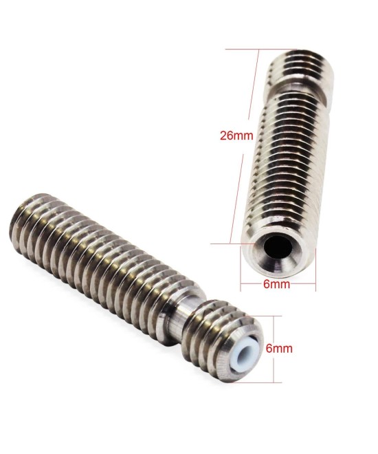 Tornillo 26mm x m6 para filamento extrusor impresora 3D