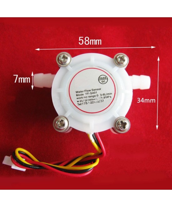 Sensor de flujo YF-S401, 0.3-6L/min