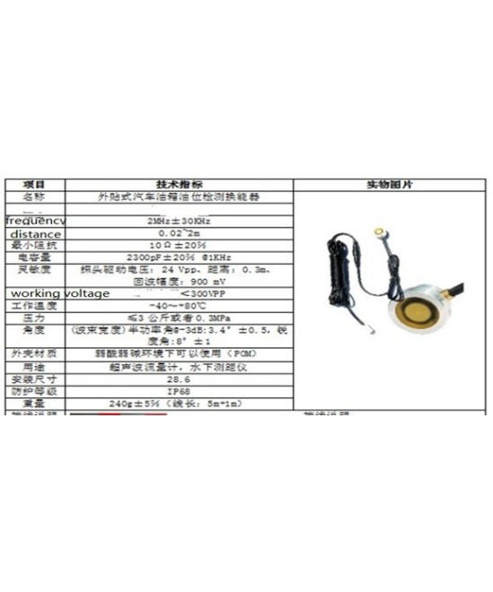 Sensor Ultrasonico 2MHZ