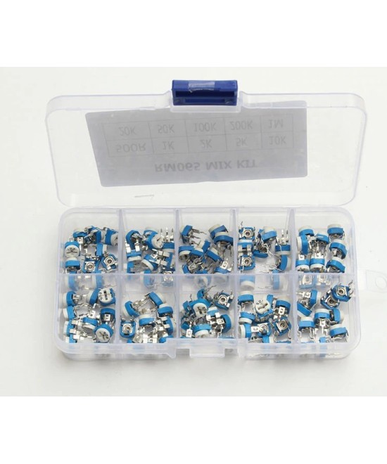 Caja de potenciometro trimpot 100 unidades 10 valores