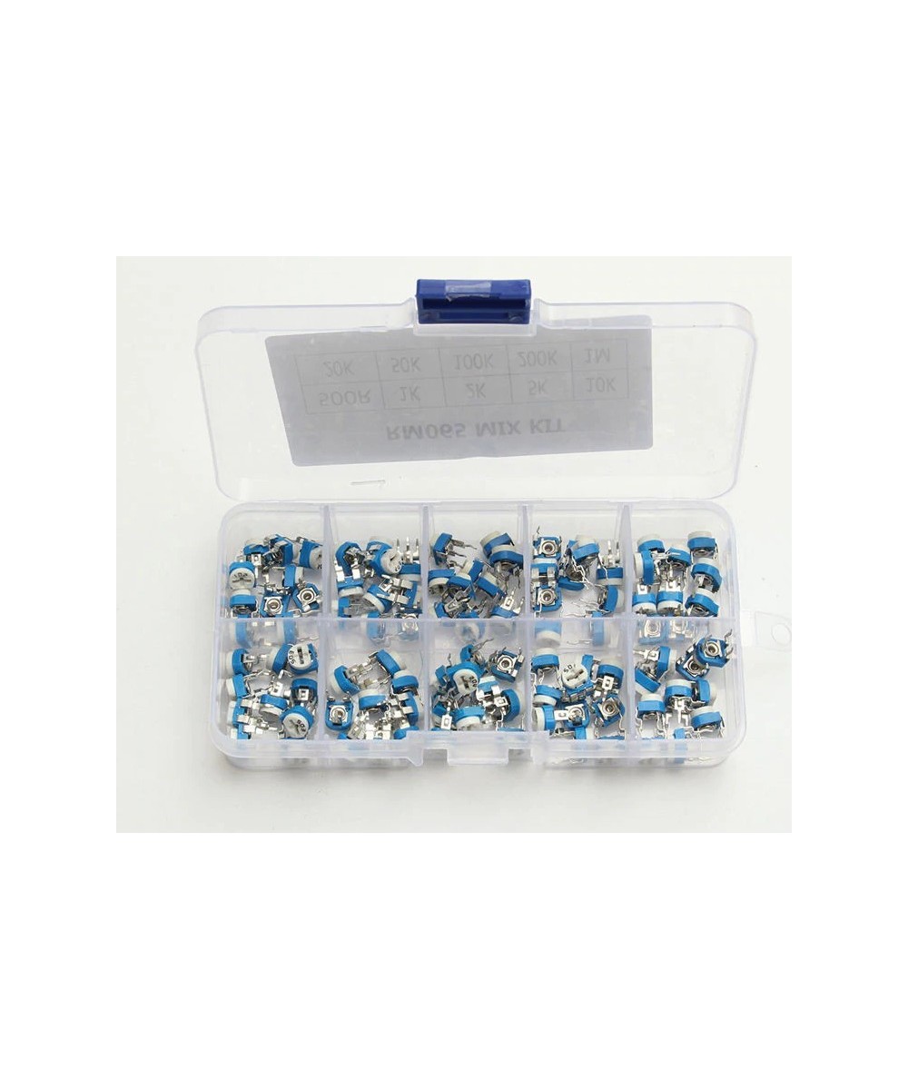 Caja de potenciometro trimpot 100 unidades 10 valores