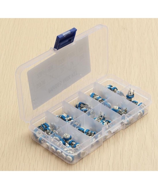 Caja de potenciometro trimpot 100 unidades 10 valores