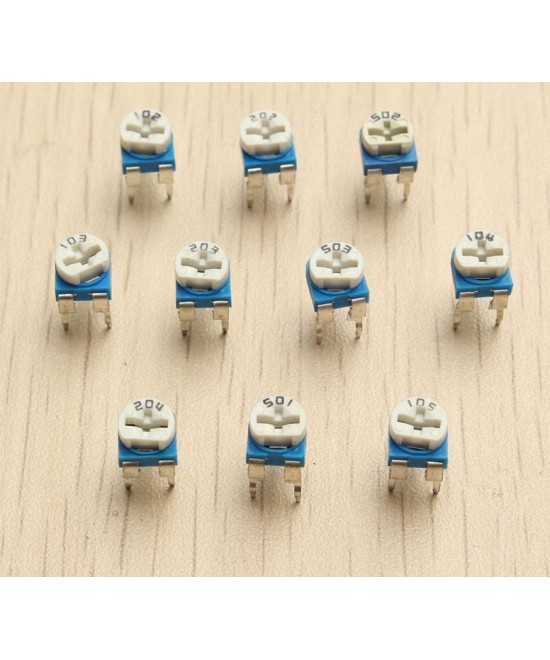 Caja de potenciometro trimpot 100 unidades 10 valores