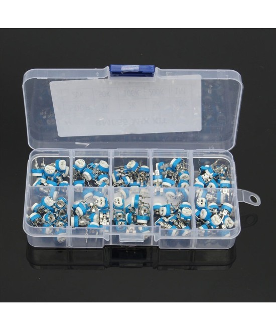 Caja de potenciometro trimpot 100 unidades 10 valores