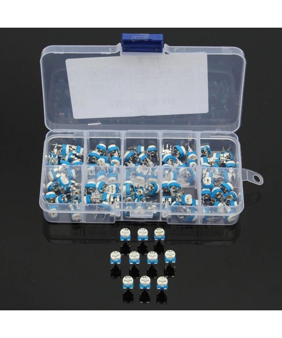Caja de potenciometro trimpot 100 unidades 10 valores