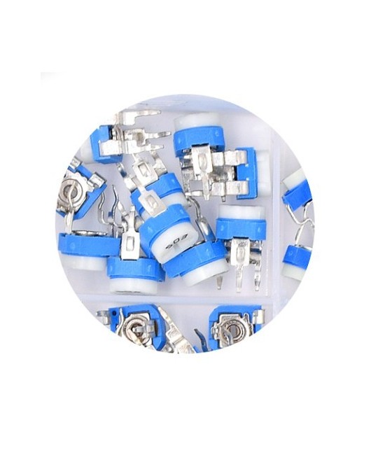 Caja de potenciometro trimpot 100 unidades 10 valores